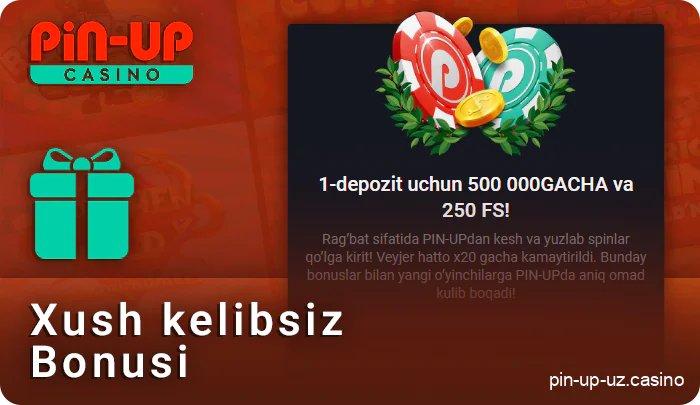 PIN Up UZ onlayn kazinosida ajoyib xush kelibsiz bonusini qo'lga kiriting