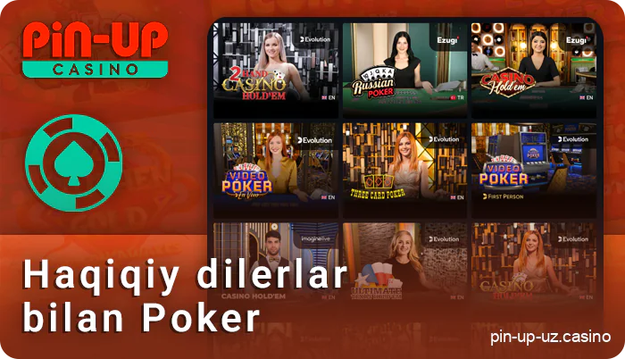 Jonli poker o'yinlari PIN Up qimorbozlar uchun