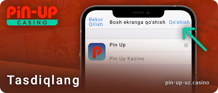 IPhone uchun PIN Up Casino-ni yuklab olishni tasdiqlang